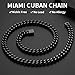 ChainsHouse Mens Cuban Link Chain Black Miami Cuban Chain Necklace for Men 9mm Wide Hip Hop Mens Jewelry 24 - Image 2