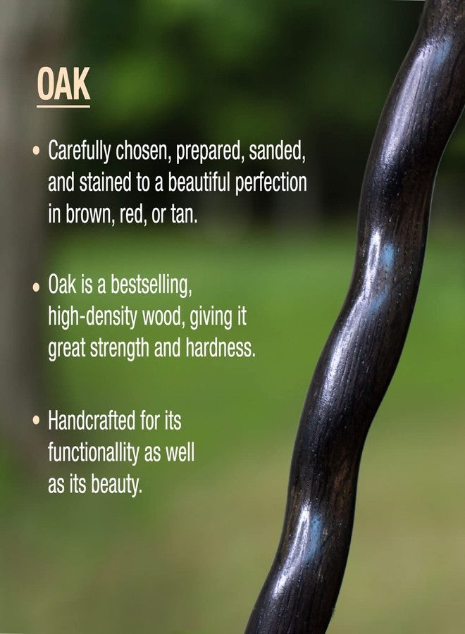 Brazos Handcrafted Wood Walking Cane, Twisted Oak, Derby Style Handle, for Men & Women, Made in the USA, Flint, 37" - Image 3