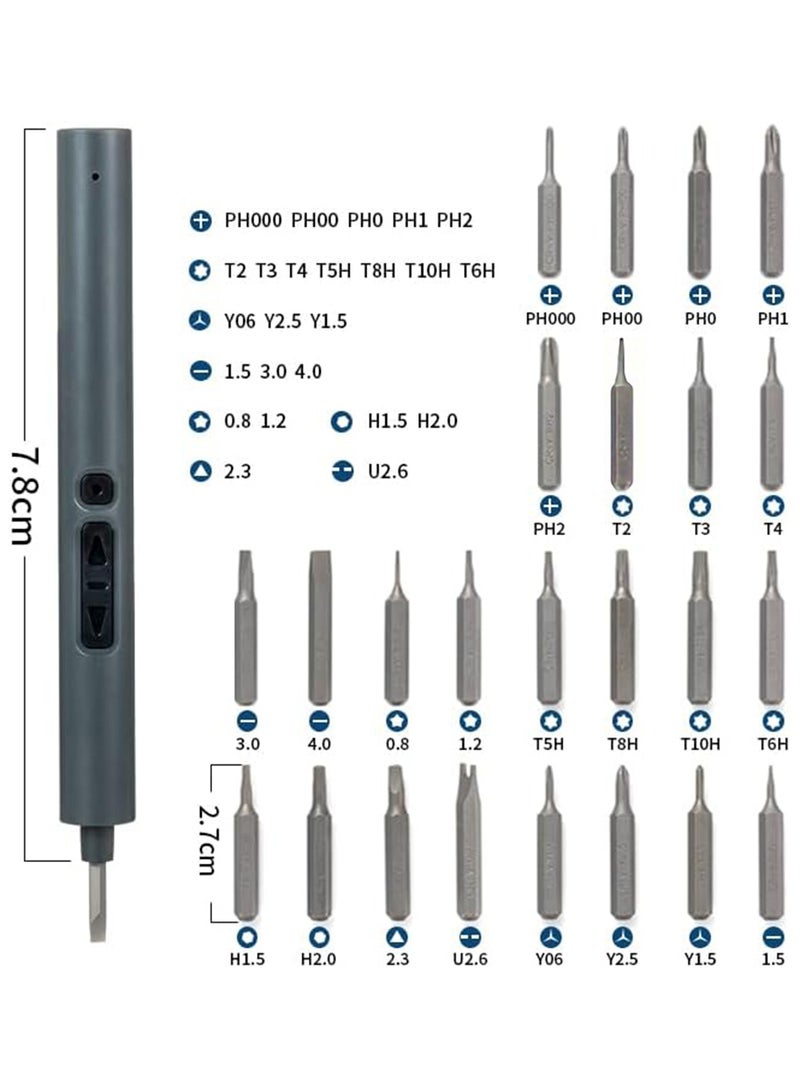 Precision Electric Screwdriver Set 28 IN 1 Mini Electric Screwdriver Set Rechargeable Portable Power Screwdriver Repair Tool Kit With LED Lights For Watches Phone iPad Laptop Glasses Removal - Image 4