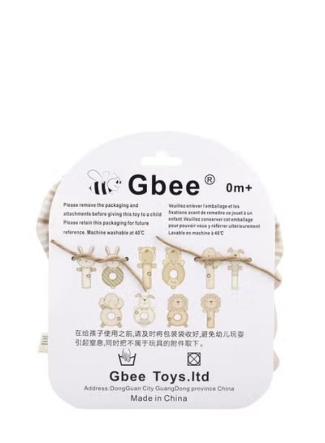 جبيه طقم ألعاب خشخيشات من القطن العضوي مصنوع من مواد عالية الجودة للأطفال، ألعاب تعليمية للأطفال الرضع - Image 2