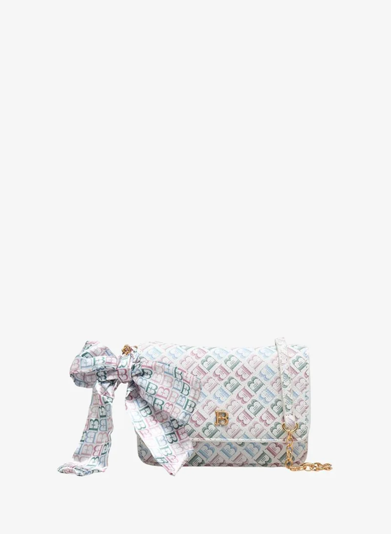 Flora Bella By Shoexpress Monogram Print Crossbody Bag With Chain Strap