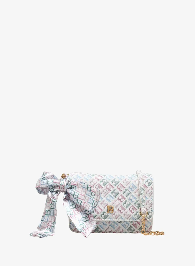 Flora Bella By Shoexpress Monogram Print Crossbody Bag With Chain Strap