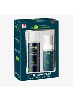 Transplant Hair Repair Set - Hair Regrowth Set with 250 ml Regenerating Shampoo and 150 ml Repair Foam - Rich in Biotin, Keratin, Saw Palmetto - Suitable for All Hair Types