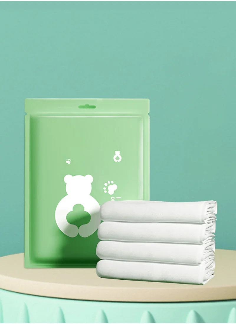 Sharpdo Travel-Specific 4-Piece Disposable Double Bed Sheet Set, with 1 Duvet Cover, 1 Flat Sheet and 2 Pillowcases