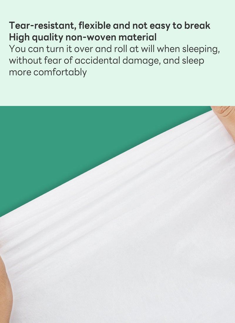 Travel-Specific 4-Piece Disposable Double Bed Sheet Set, with 1 Duvet Cover, 1 Flat Sheet and 2 Pillowcases