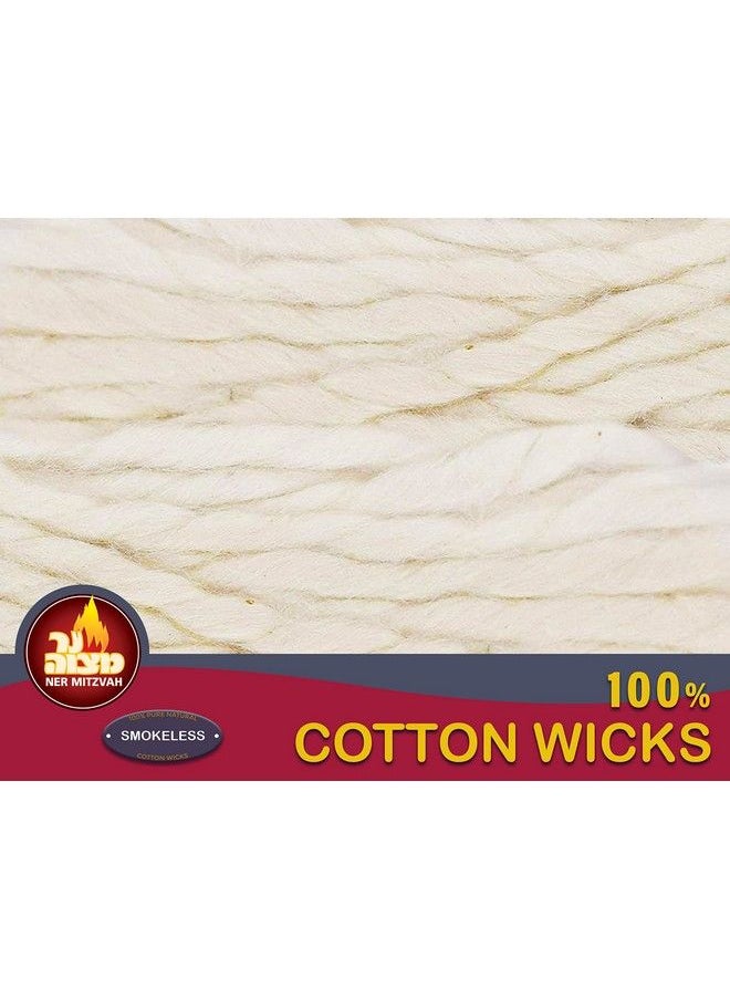 Ner Mitzvah Smokeless Cotton Wicks 2 X 50 Pack (Approx.) 100% Natural For Oil Cup Candle Lighting Multipurpose Use  - Image 4