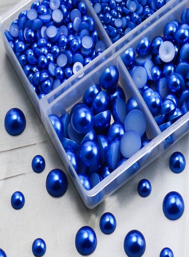 Briskbloom 3600PCS Flatback Pearls - Dark Blue Half Pearls for Crafts Scrapbooking, 2mm-8mm for Crocs Shoes Cups Nail Art, Imitation Loose - Image 3