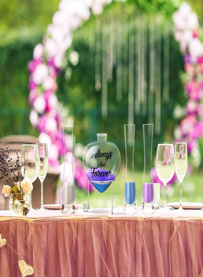 ايرينير مجموعة رمل الوحدة من إيريناري لحفلات الزفاف تتضمن 3 مزهريات لحفلات الزفاف، و3 قطع رمل، وزجاجة على شكل قلب مع حامل معدني، وسدادة من الفلين لحفلات الخطوبة والذكرى السنوية (داكن، كلاسيكي). - Image 5