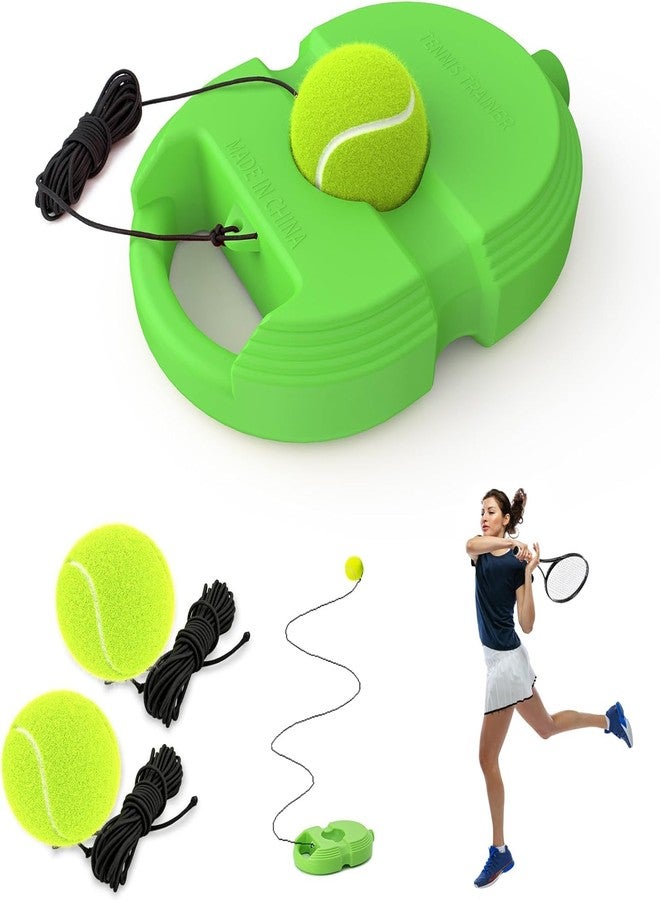 Lifera Tennis Rebound Ball (Pack of 1,2 or 3) [Tennis Training | Practice Equipment] with Rope and Ball [Green] (Solid, 1) - Image 1