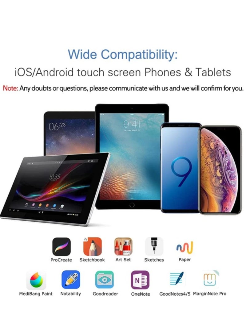 ELTRAZONE Active Stylus Pen White/Black 1.45mm fine Tip for iPad Apple iPhone Samsung Tablets, on iOS and Android Capacitive Touchscreen, Take-Note Hand-Written Draw no lags Skipping,Rechargeable, - Image 4