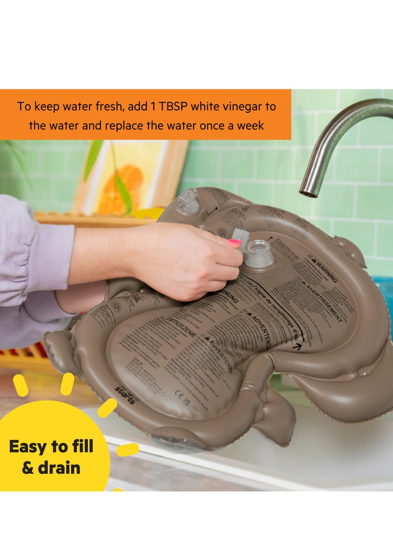 Bright Starts - Hungry Monkey Tummy Time Water Mat, Sensory Play with Floating Fruit & Cause & Effect, Compact & Portable for Newborns+ - Image 1