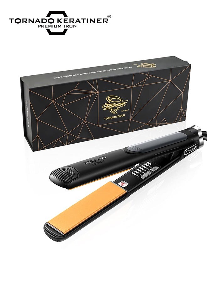 Tornado Keratiner Hair Straightener and Curler 2 in 1 Ceramic Flat Iron with 6 Heat Settings Adjustable Temperature and Heats Up Fast  - Image 1