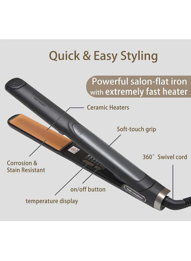 Tornado Keratiner Hair Straightener and Curler 2 in 1 Ceramic Flat Iron with 6 Heat Settings Adjustable Temperature and Heats Up Fast  - Image 3