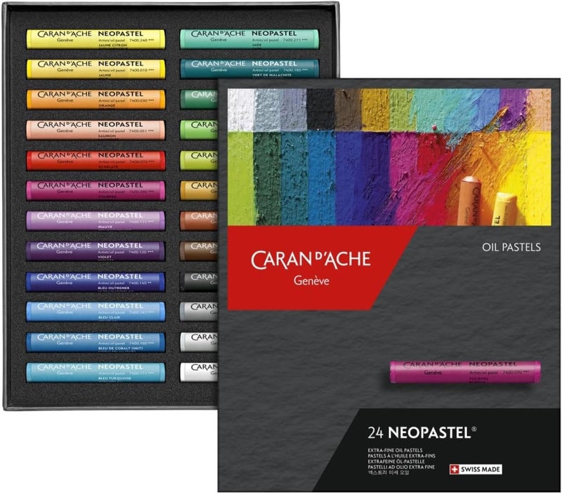 Caran d'Ache Neopastel Oil Pastels Set - 24 Assorted Colors for Artists - Image 1