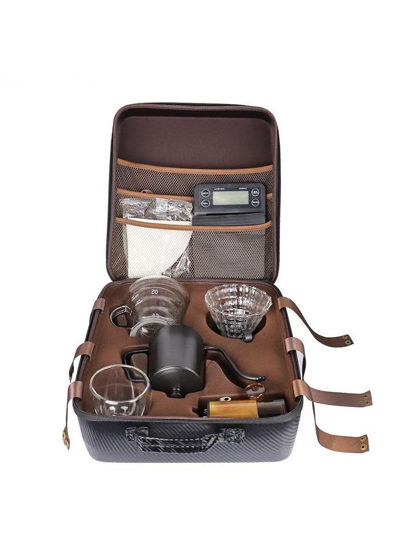 EXCLIFE V60 Pour Over Coffee Maker Set With Carry Case Black 600ml - Image 1
