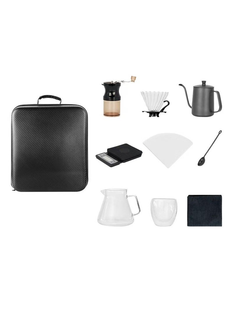 EXCLIFE V60 Pour Over Coffee Maker Set With Carry Case Black 600ml - Image 2