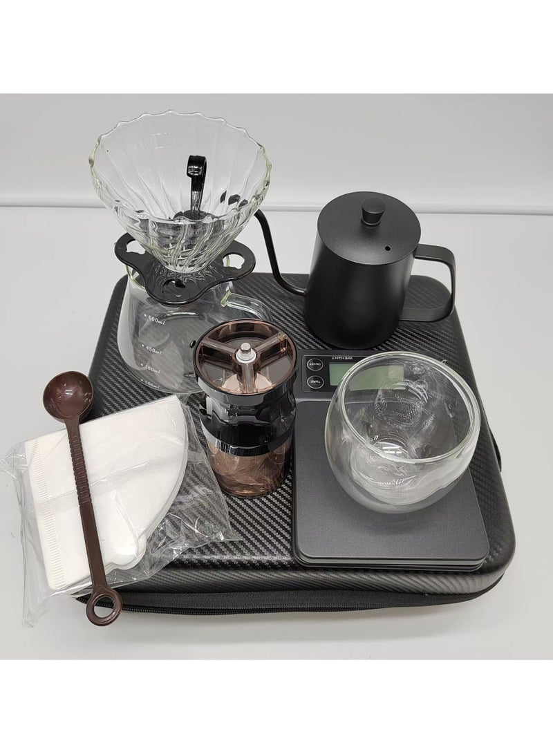 EXCLIFE V60 Pour Over Coffee Maker Set With Carry Case Black 600ml - Image 3