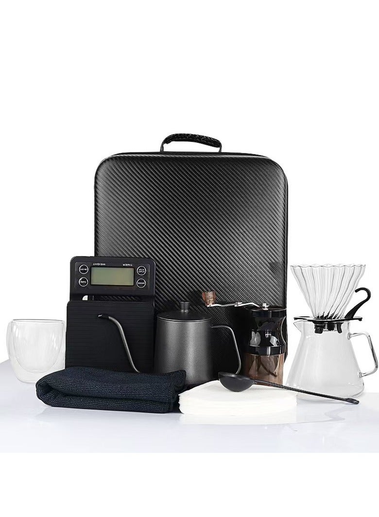 EXCLIFE V60 Pour Over Coffee Maker Set With Carry Case Black 600ml - Image 5