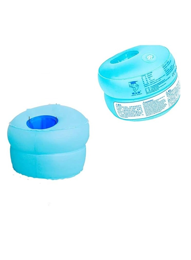 AIWANTO Kids Inflatable Swimming Arm Bands Arm Rings (Blue-Large)  - Image 1