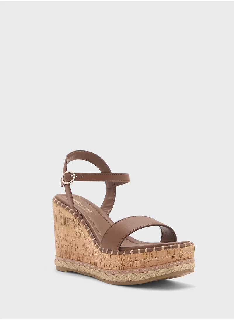 STEVE MADDEN Summeer Ankle Strap High Heel Wedge Sandals
