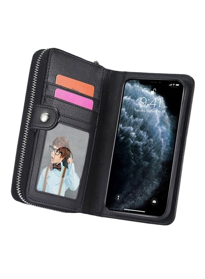 NIBEMINENT Woven Leather Wallet Case For Apple iPhone 12/12 Pro Black - Image 4
