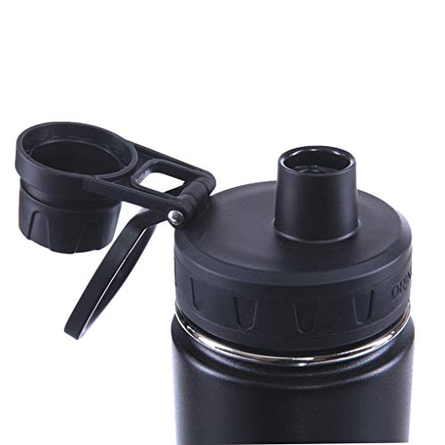Drinco Stainless Steel Water Bottle Spout Lid Vacuum Insulated Double Wall Water Bottle Wide Mouth (40oz 32oz 22oz 18oz 14oz) Leak Proof Keep Cold Sport Camping Hiking (22 oz, 22oz Black) - Image 3