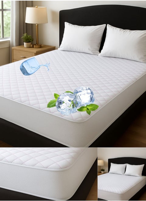 Zaprus Cool Mattress Protector, Lavender-Scented – 5°C Cooler, Breathable, Hypoallergenic, Waterproof, Temperature-Regulating, Fitted Sheet Style – Plush Comfort with Lasting Fragrance