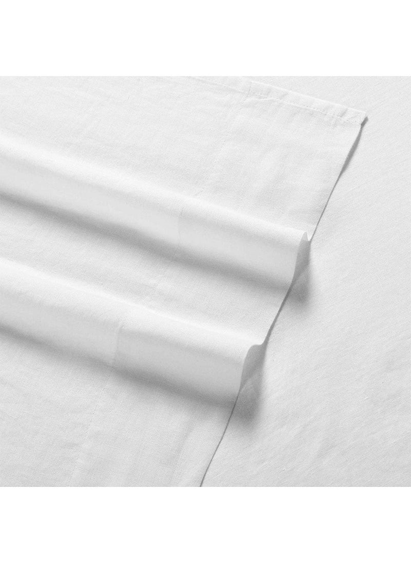 SUPREME ELEGANCE 100% Cotton Twin Arctic White Fitted Sheet Only  Back to School College Essentials Mattress Fitted Sheet (39 W x 75 L)  Lightweight  Highly Breathable  Cool & Crisp  17"" Deep Pocket Bed Sheets  - Image 5