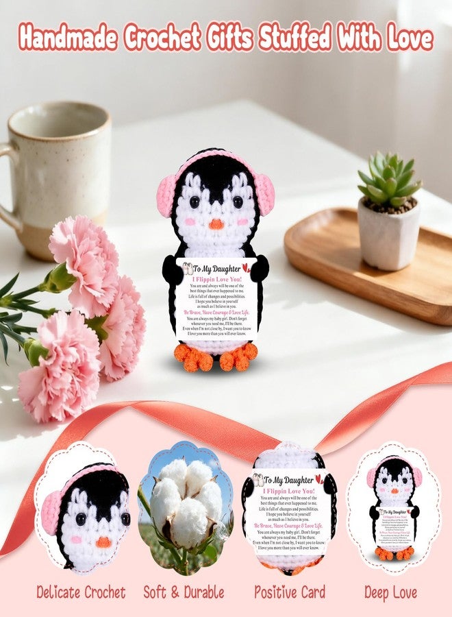 NUBARKO Daughter Gifts from Mom Dad Birthday Graduation Gifts for Girls Daughter Adults Sweet 16 Teens College Dorm Essentials for Girls Handmade Crochet Penguin Stocking Stuffers for Girl - Image 2