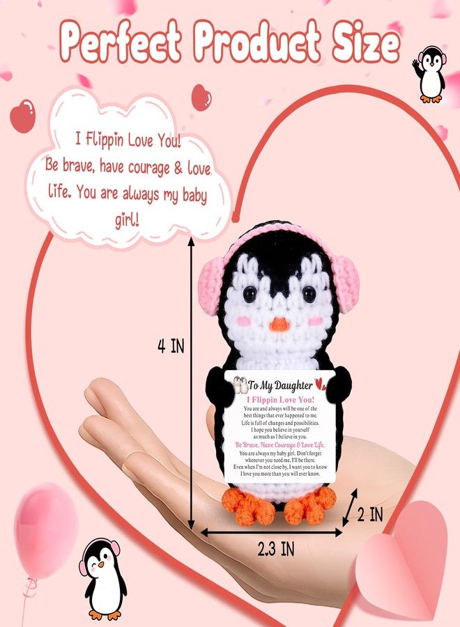 NUBARKO Daughter Gifts from Mom Dad Birthday Graduation Gifts for Girls Daughter Adults Sweet 16 Teens College Dorm Essentials for Girls Handmade Crochet Penguin Stocking Stuffers for Girl - Image 4