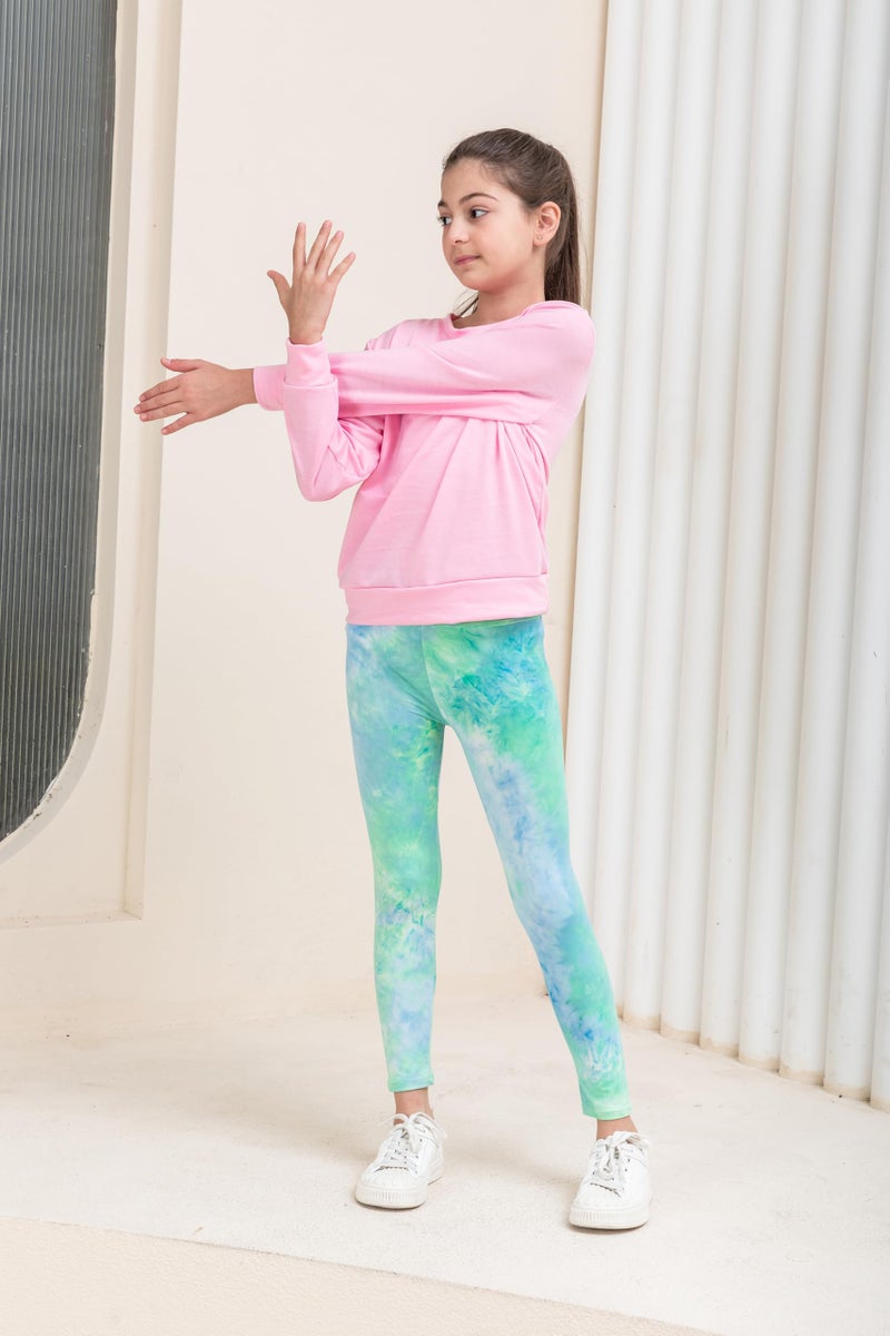 SOFTMILK Girls Prints Leggings High Waist Casual Yoga Trousers Tie Dye Toddlers' Fashion Leggings Size 4-11Y,Stretchy Tight Pants, Multipacks (US, Age, 10 Years, 11 Years, Random Print 5-Pack) - Image 4