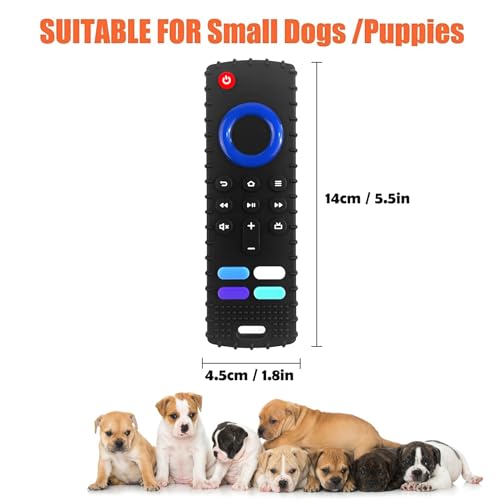 Intatikoo Puppy Toys for Teething, Remote Control Teether for Small Dogs,Puppy Teething Toy for Boredom & Stimulation,BPA-Free (Black) - Image 2