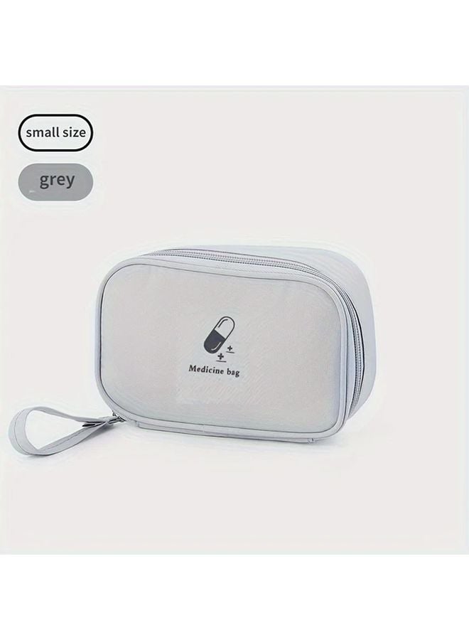 Gray Small Portable Medicine Storage Bag Emergency Supplies Health Reserve - Image 1