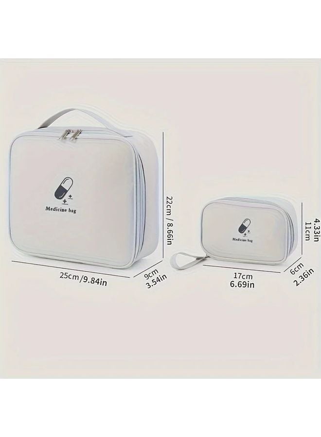 Gray Small Portable Medicine Storage Bag Emergency Supplies Health Reserve - Image 4