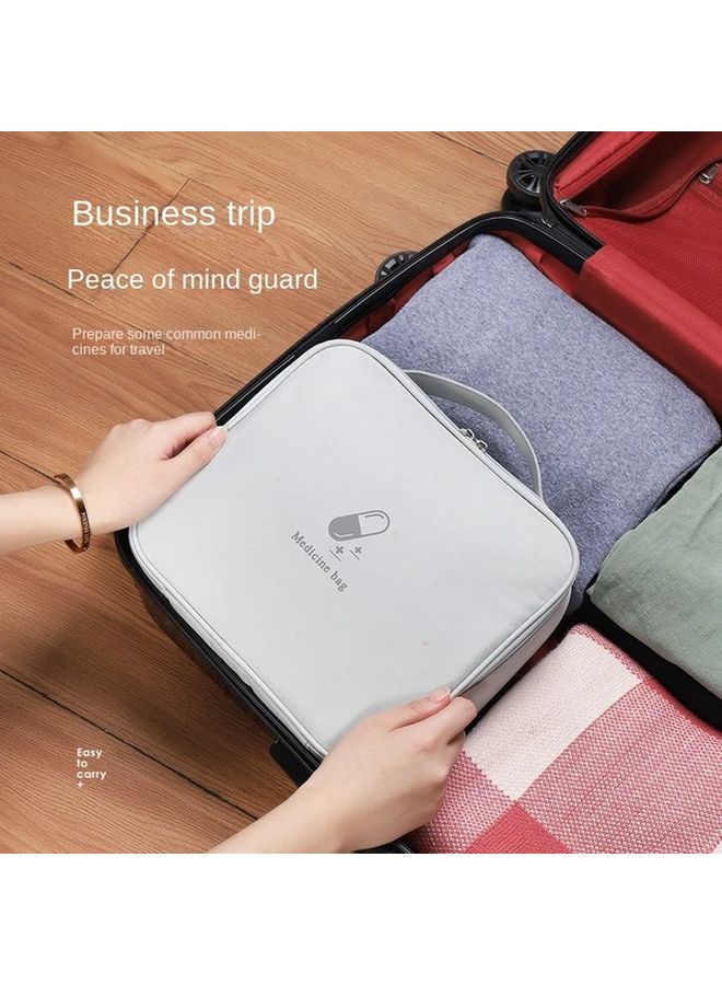 Gray Small Portable Medicine Storage Bag Emergency Supplies Health Reserve - Image 5