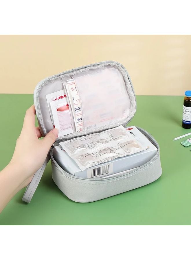 Gray Small Portable Medicine Storage Bag Emergency Supplies Health Reserve - Image 3