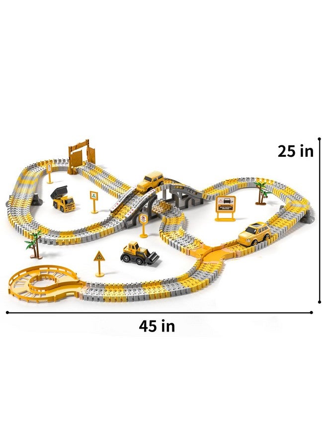 TEMI 236 Pcs Construction Toys Race Tracks For 3 4 5 6 Year Old Boys, Flexible Track Playset And 6 Pcs Construction Car For Kids Toys, Birthday Gift For Age 3-9 Boys Toddler Girls - Image 2