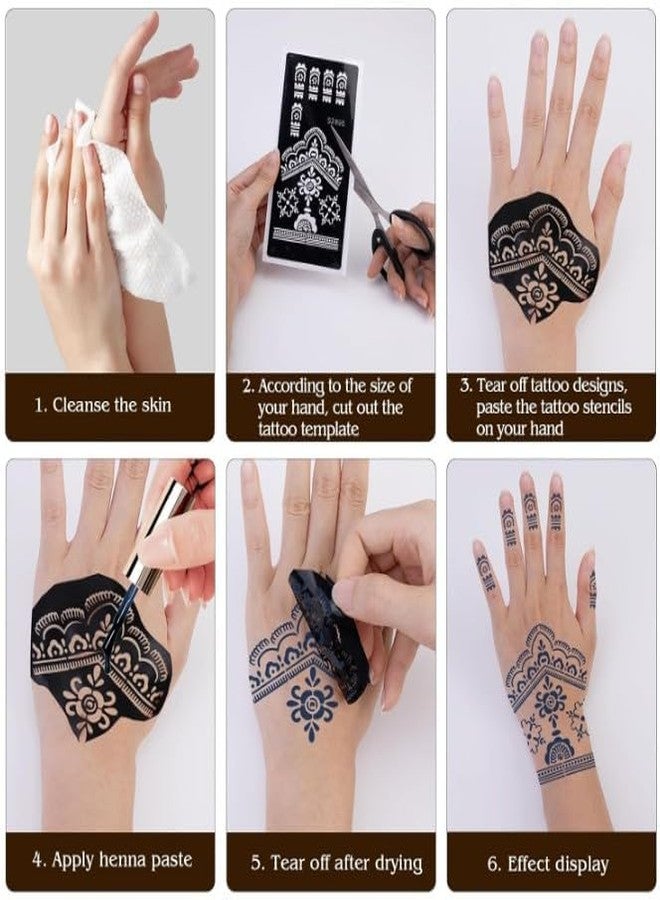 apcute Mehendi Design Sticker|Tattoo|Stencil, Black Floral Lotus Design, Self-Adhesive, for Both Hand Decoration, Bridal Mehendi,Henna for Women, Girls and Kids. - Image 4