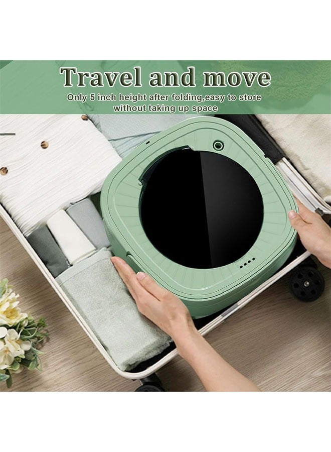 Portable Washing Machine, 9 L Mini Folding Washer, Deep Cleaning of Underwear,Baby Clothes,or Small Items,Foldable Washing Machine for Apartment, Camping, RV, Travel, Green  - Image 3