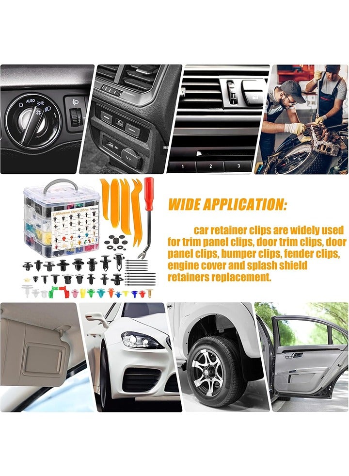 1240 قطعة من مشابك التثبيت للسيارة تشمل 32 مقاسًا عالميًا من روابط الصدمات والرفارف النايلون، وروابط بلاستيكية، ومجموعة مشابك تثبيت، ومشابك لوحات الأبواب، وروابط بلاستيكية مع 10 أربطة حزمة وأداة إزالة. متوافق مع تويوتا، فورد، هوندا، شيفروليه، بي إم دبليو، مرسيدس، أودي، نيسان. - Image 4