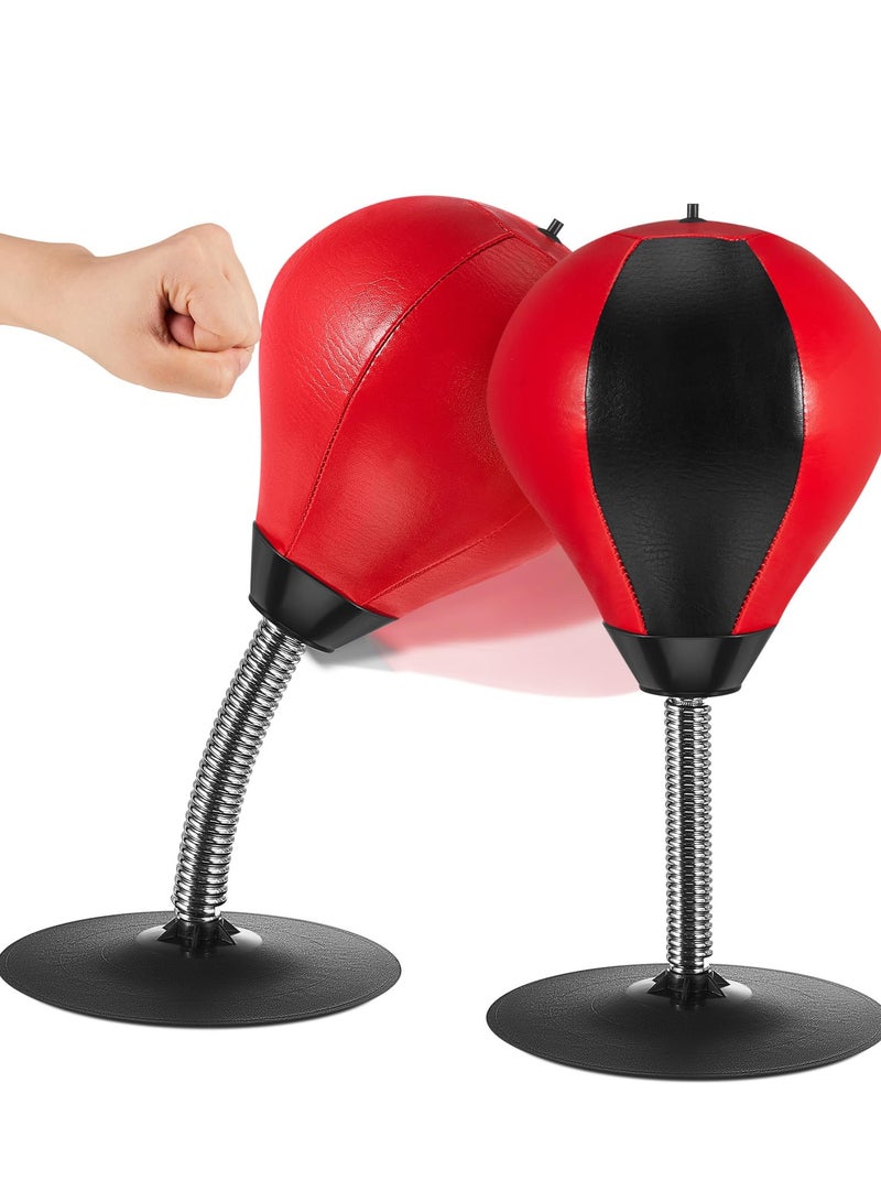 Excefore Desktop Punching Bag, Boxing with Suction Cup Heavy Duty, Desktop Punching Bag Gag, Stress Buster Relief Free Standing for Boys Him Father Kids Girls, Adults, Red and Black - Image 1