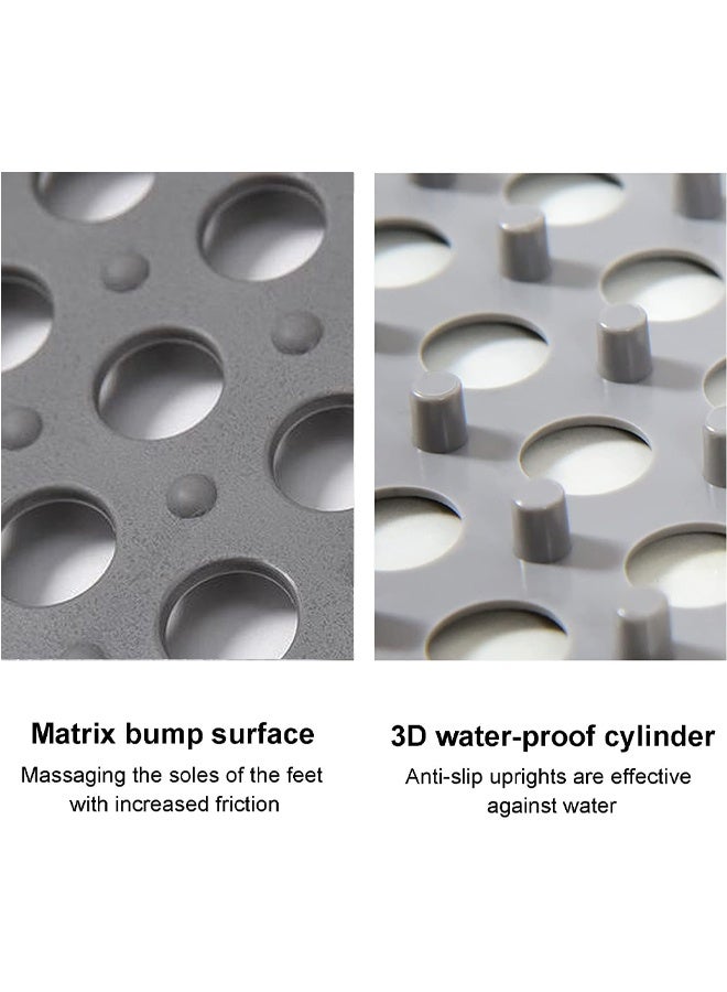 DUNISO 12 Pack Interlocking Non Slip Drainage Floor Tiles，PVC Bath Shower Floor Mat，Square Splicing Bathroom Mat with Drain Holes，Sturdy and Durable，for Bathroom, Kitchen, Pool, Wet Areas，30x30cm，Yellow+White - Image 3