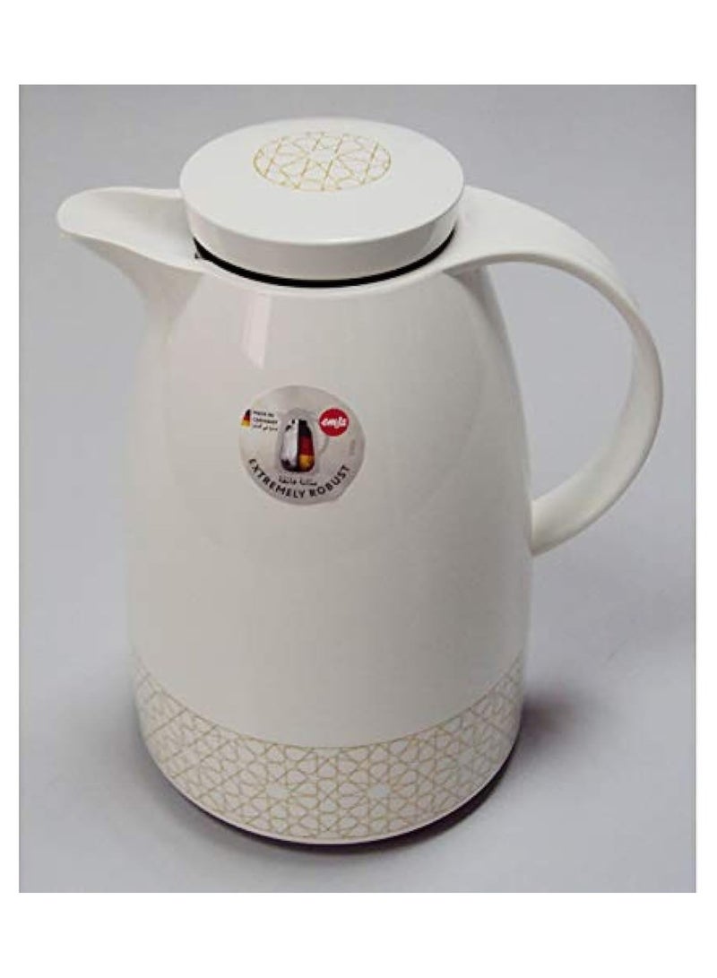 emsa Auberge Flask White-Gold 1.5L Screw Cap Hot cold Drinks Flask  Jug Hot Cold Leak Proof Tea & Coffee Indoor Outdoor use Made in Germany - Image 2