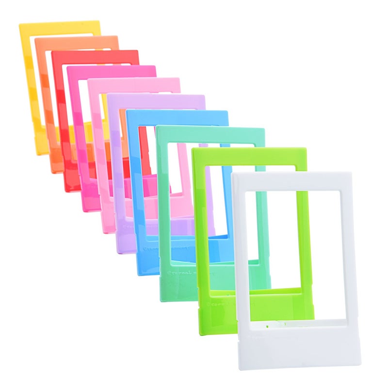 Sunmns 10 Pieces Colorful Mini Photo Picture Frames Compatible with Fujifilm Instax Mini Cameras Link Smartphone Printer Films