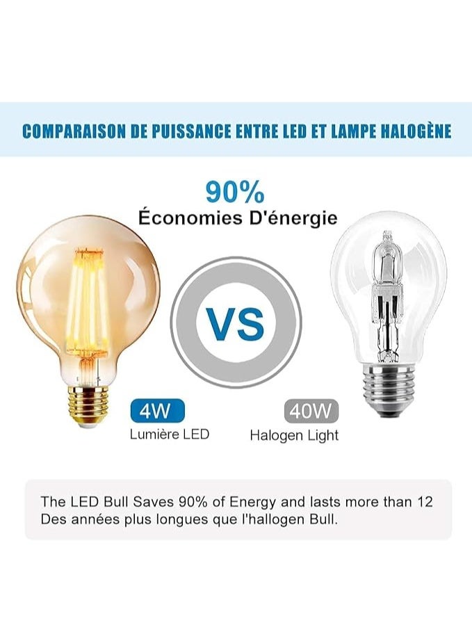 Generic MySouqEg Store Decore 4W Edison Vintage G80 LED Bulbs, Warm White 2200K E27, Equivalent to 40W Incandescent Bulb, Retro Filament Bulb, Retro Antique Decorative Lamp, Non-Dimmable, Pack 1Pcs - Image 2