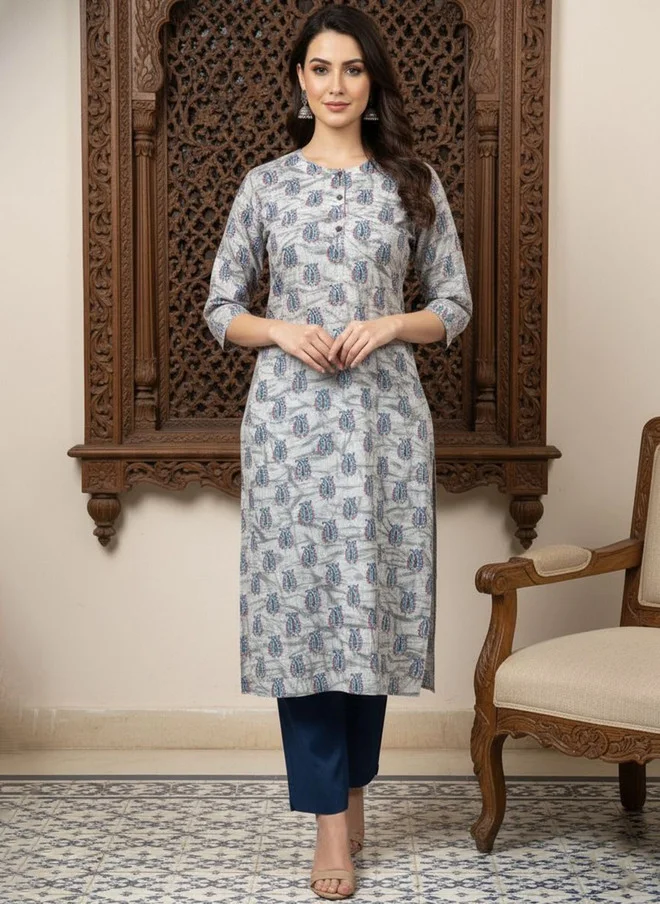 Floral Printed Knee Length Kurta