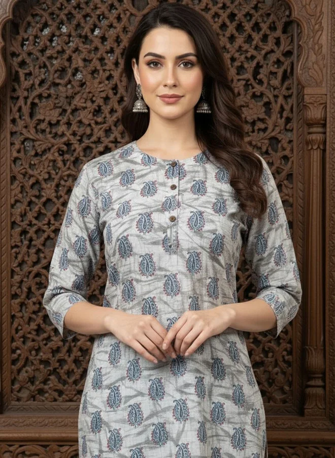 Saka Designs Floral Printed Knee Length Kurta