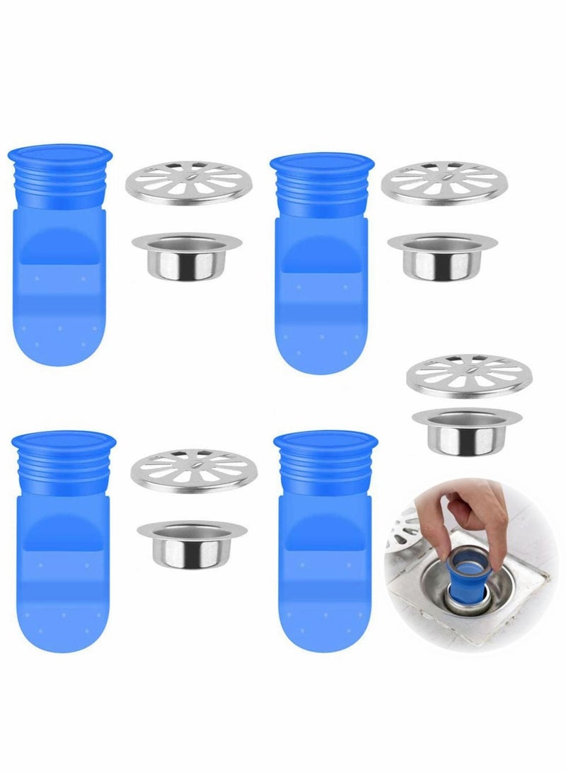 Drain Backflow Preventer, One Way Valve, 4 Pack Adjustable Silicone Drain Backflow Preventer, Sink Floor Drain Trap for Pipes Tubes in Toilet Bathroom Kitchen(37-41mm Hole,95mm Depth) - Image 1