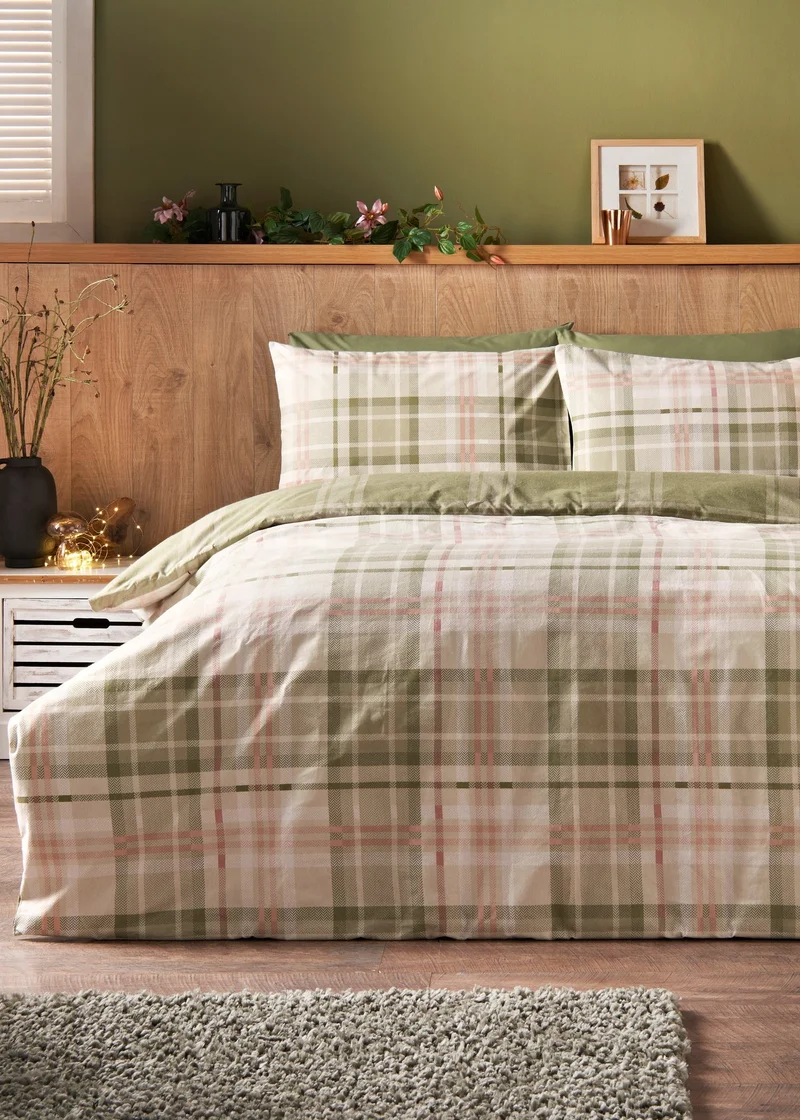 Matalan Green Brushed Duvet Set
