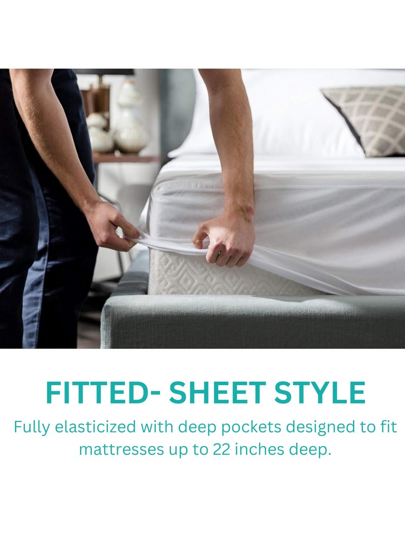 TEGRILO Waterproof Mattress Protector Cotton Terry Mattress Cover, Deep Pocket Bed Mattress Pad Cover Vinyl-Free Washable, Noiseless, Breathable & Soft (King(200 * 200 * 30)) - Image 2